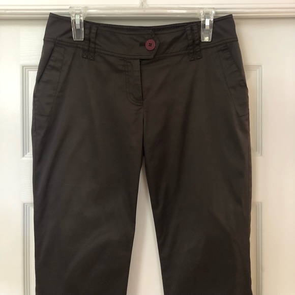 Solar Designer Slim Straight Leg Brown Satin Dress Pants - Picture 5 of 16